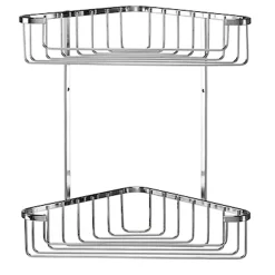 Croydex Corner Shower Storage Basket Chrome (Large - 2 Tier) -Bostik Shop qm263841ai2