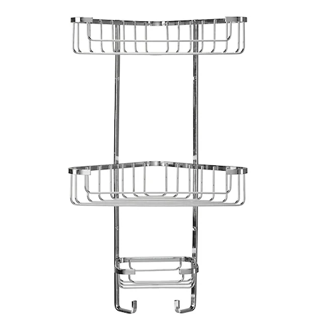 Croydex Stainless Steel 3-Tier Corner Basket 6 Croydex Stainless Steel 3-Tier Corner Basket - Image 4