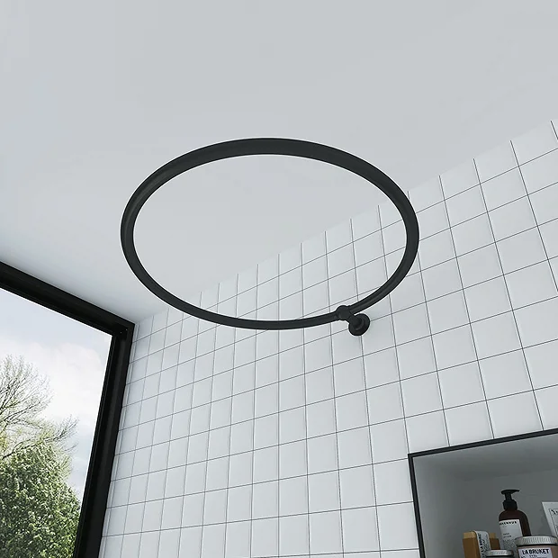 Chatsworth Traditional 800mm Diameter Matt Black Circular Shower Curtain Rail 4 Chatsworth Traditional 800mm Diameter Matt Black Circular Shower Curtain Rail - Image 2