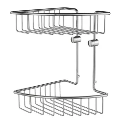 Smedbo House - Polished Chrome 2-Tier Corner Soap Basket