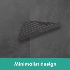 Hansgrohe AddStoris Matt Black Corner Shower Basket -Bostik Shop shower lifestly 2