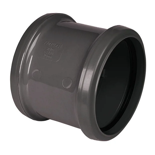 FloPlast 110mm Anthracite Grey Double Socket Pipe Coupling 3 FloPlast 110mm Anthracite Grey Double Socket Pipe Coupling