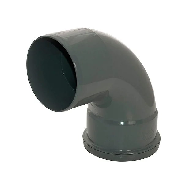 FloPlast 110mm Anthracite Grey 92.5° Single Socket Bend 3 FloPlast 110mm Anthracite Grey 92.5° Single Socket Bend