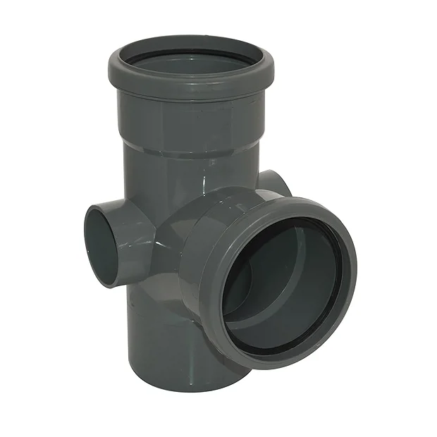 FloPlast 110mm Anthracite Grey 92.5° Branch 3 FloPlast 110mm Anthracite Grey 92.5° Branch