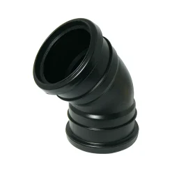 FloPlast 110mm Black 135° Double Socket Bend