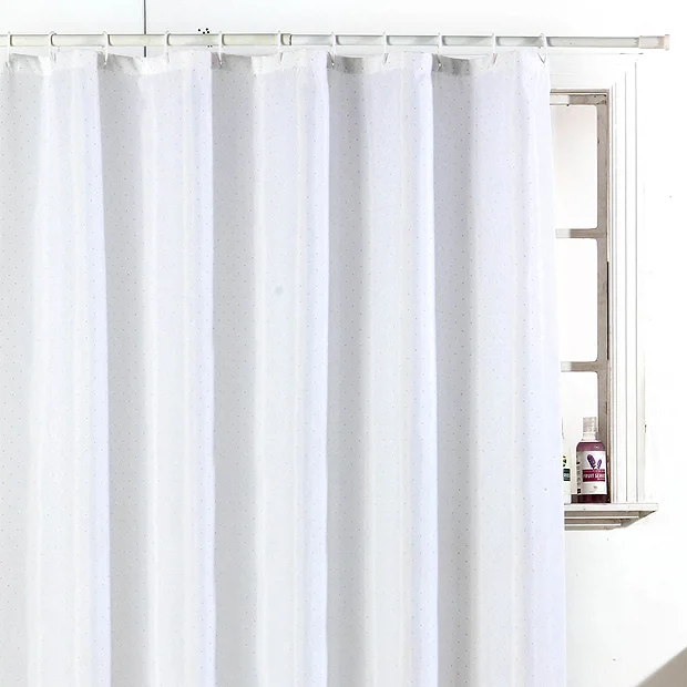 Victorian Plumbing Sparkle W1800 X H1800mm Polyester Shower Curtain - White 4 Victorian Plumbing Sparkle W1800 X H1800mm Polyester Shower Curtain - White - Image 2