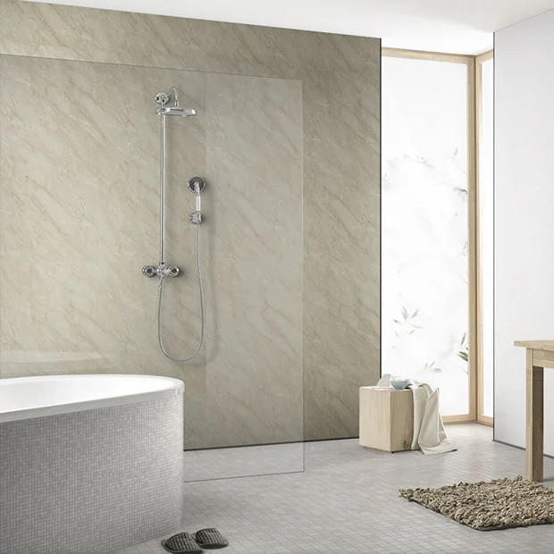 Showerwall Ivory Marble Waterproof Decorative Wall Panel - Various Size Options 5 Showerwall Ivory Marble Waterproof Decorative Wall Panel - Various Size Options - Image 3