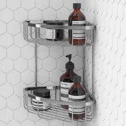 Toreno Modern 2 Tier Corner Fixed Wire Basket 6 Toreno Modern 2 Tier Corner Fixed Wire Basket -Bostik Shop tr2tcrb n lrg