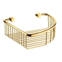 Smedbo Villa - Polished Brass Corner Soap Basket