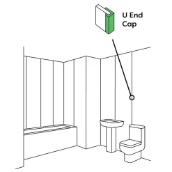 Victorian Plumbing Orion End Trim - Satin Aluminium -Bostik Shop vpwpacal05sa d1