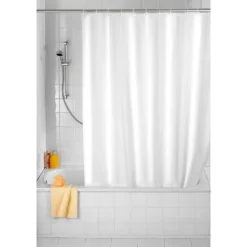 Wenko Plain White Polyester Shower Curtain - W1200 X H2000mm